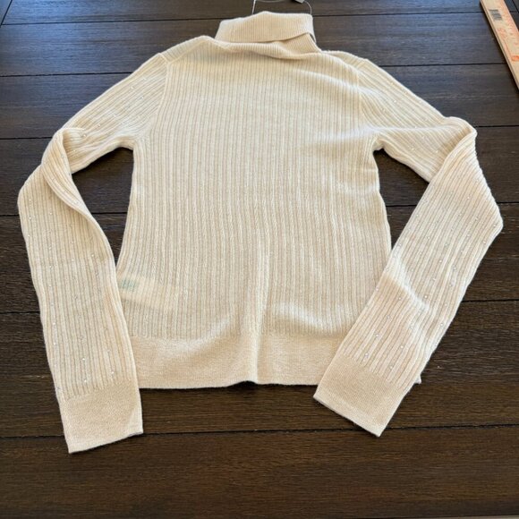 J. Crew Featherweight cashmere turtleneck sweater with rhinestones Size Small - Picture 11 of 11